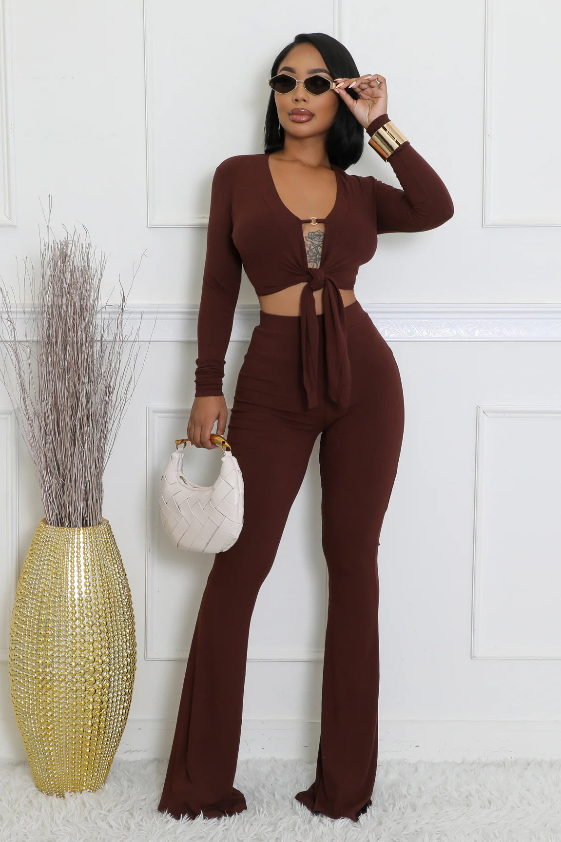 Pretty Brown Pant Set